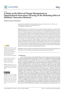 A Study on the Effect of Change Management on Organizational Innovation: Focusing on the Mediating Effect of Members’ Innovative Behavior
