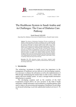 The Healthcare System in Saudi Arabia and Its Challenges: the Case of Diabetes Care Pathway