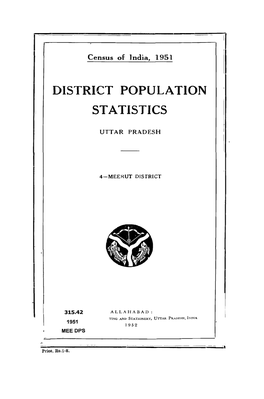 District Population Statistics, 4-Meerut, Uttar Pradesh