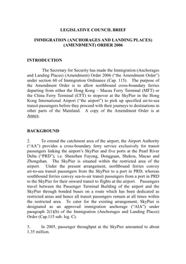 Legislative Council Brief