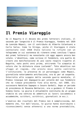 Il Premio Viareggio