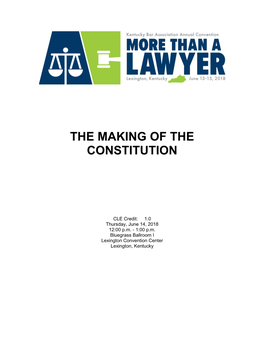 The Making of the Constitution