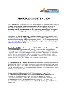 Program Høsten 2020