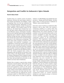 Integration and Conflict in Indonesia's Spice Islands