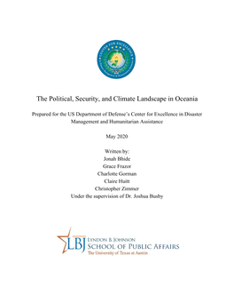 The Political, Security, and Climate Landscape in Oceania