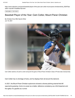 Baseball Player of the Year: Cam Collier, Mount Paran Christian | Sports | Mdjonline.Com