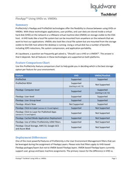 Flexapp™ Techbrief: Using Vhds Vs. Vmdks Page 1