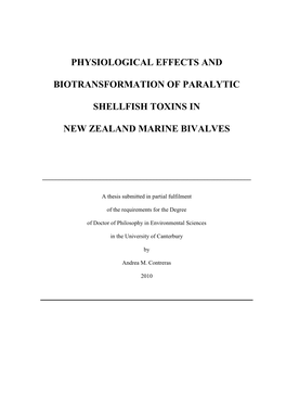 Physiological Effects and Biotransformation of Paralytic