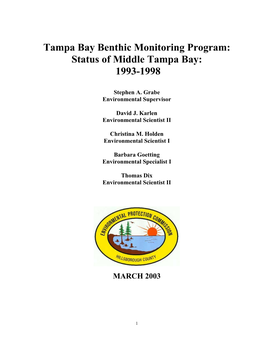 Tampa Bay Benthic Monitoring Program: Status of Middle Tampa Bay: 1993-1998