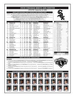 09-29-2020 White Sox Wild Card Roster