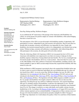 NAST Letter to the Congressional Military Family Caucus 7.21.20