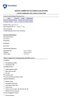 CRIM 225N / IT 225N Organized Crime in Film