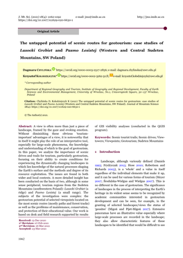 The Untapped Potential of Scenic Routes for Geotourism: Case Studies of Lasocki Grzbiet and Pasmo Lesistej (Western and Central Sudeten Mountains, SW Poland)