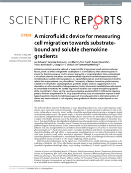 A Microfluidic Device for Measuring Cell Migration