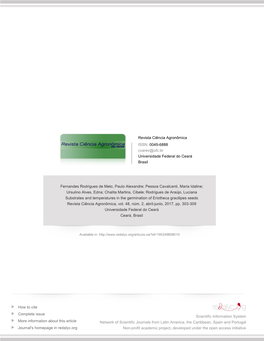 Redalyc.Substrates and Temperatures in the Germination of Eriotheca