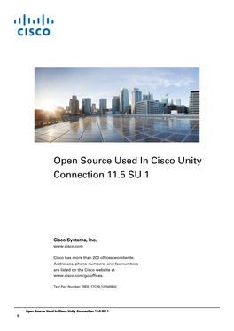 Open Source Used in Cisco Unity Connection 11.5 SU 1