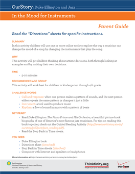 In the Mood for Instruments Parent Guide