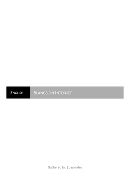 Slangs on Internet