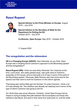 Brexit Interview: Raoul Ruparel