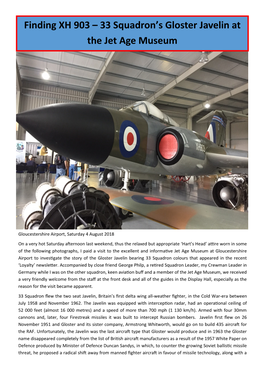 Finding XH 903 – 33 Squadron's Gloster Javelin at the Jet Age Museum