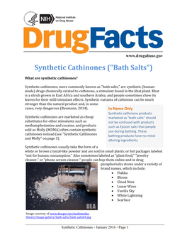 Synthetic Cathinones ("Bath Salts")