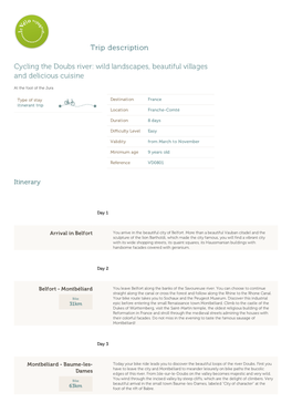 Trip Description Cycling the Doubs River: Wild Landscapes, Beautiful Villages and Delicious Cuisine