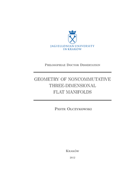 Geometry of Noncommutative Three-Dimensional Flat Manifolds