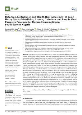 Detection, Distribution and Health Risk Assessment of Toxic Heavy