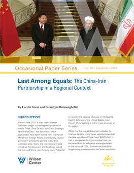 The China-Iran Partnership in a Regional Context