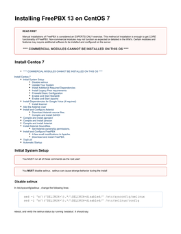 Installing Freepbx 13 on Centos 7