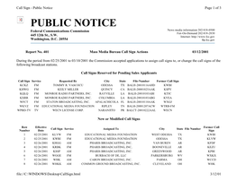 Public Notice Page 1 of 3 PUBLIC NOTICE Federal Communications Commission News Media Information 202/418-0500 Fax-On-Demand 202/418-2830 445 12Th St., S.W