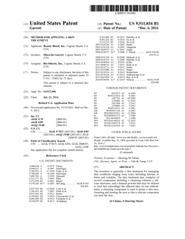 United States Patent (10) Patent No.: US 9,511,034 B1 Garrett (45) Date of Patent: *Dec