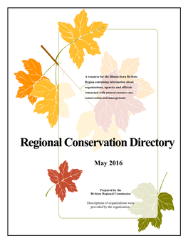 Regional Conservation Directory, 2016