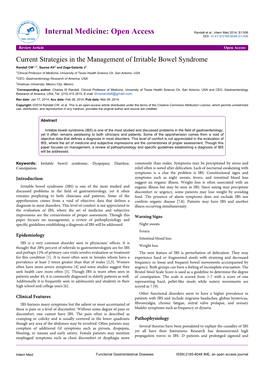 Current Strategies in the Management of Irritable Bowel Syndrome