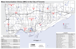 Immunization Clinics (MIC) in the City of Toronto R E ST COLLEG E C O D STEELES AVE U CARLTON ST U N G STEELES AVE W N R E C R 15 T R a E 7IV S V E N E