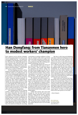 Han Dongfang: from Tiananmen Hero to Modest Workers' Champion