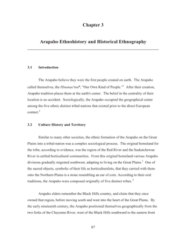 Chapter 3 Arapaho Ethnohistory and Historical