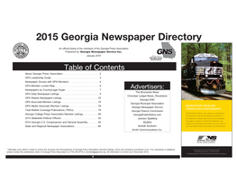 2015 Georgia Newspaper Directory