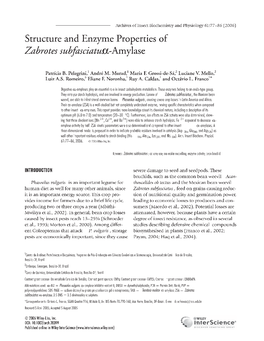 Structure and Enzyme Properties of Zabrotes Subfasciatus [Agr]-Amylase