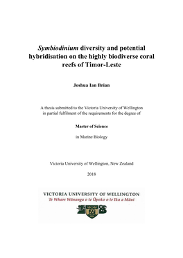 Symbiodinium Diversity and Potential Hybridisation on the Highly Biodiverse Coral Reefs of Timor-Leste