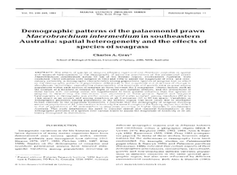 Macrobrachium Intermedium in Southeastern Australia: Spatial Heterogeneity and the Effects of Species of Seagrass