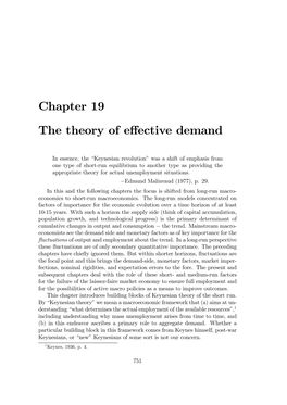 Chapter 19 the Theory of Effective Demand