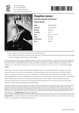 Stephen Jones Datasheet