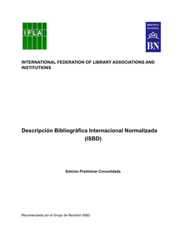 Descripción Bibliográfica Internacional Normalizada (ISBD)