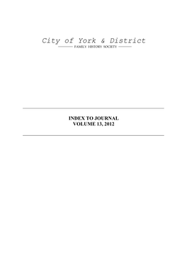 City of York & District