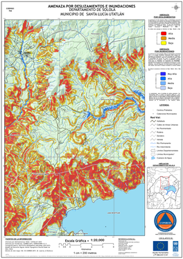 Amenaza Por Deslizamientos E Inundaciones Departamento De Sololá Municipio De Santa Lucía Utatlán