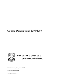 Course Descriptions 2008/2009