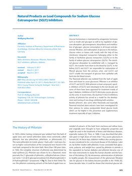 Natural Products As Lead Compounds for Sodium Glucose Cotransporter (SGLT) Inhibitors