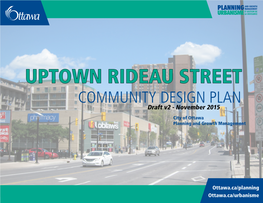 Uptown Rideau STREET COMMUNITY DESIGN PLAN Draft V2 - November 2015