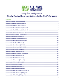 Newly Elected Representatives in the 114Th Congress